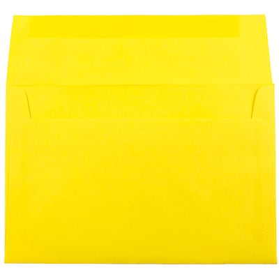 JAM Paper A10 Colored Invitation Envelopes, 6 x 9.5, Yellow Recycled, 50/Pack (28038I)