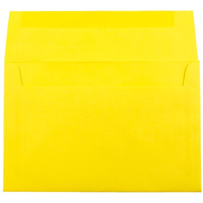 JAM Paper A10 Colored Invitation Envelopes, 6 x 9.5, Yellow Recycled, 25/Pack (28038)