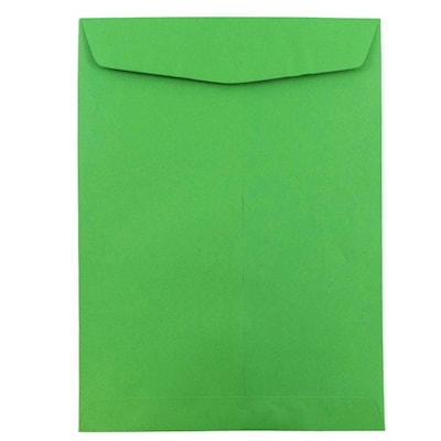 JAM Paper 9 x 12 Open End Catalog Colored Envelopes, Green Recycled, 10/Pack (80402B)