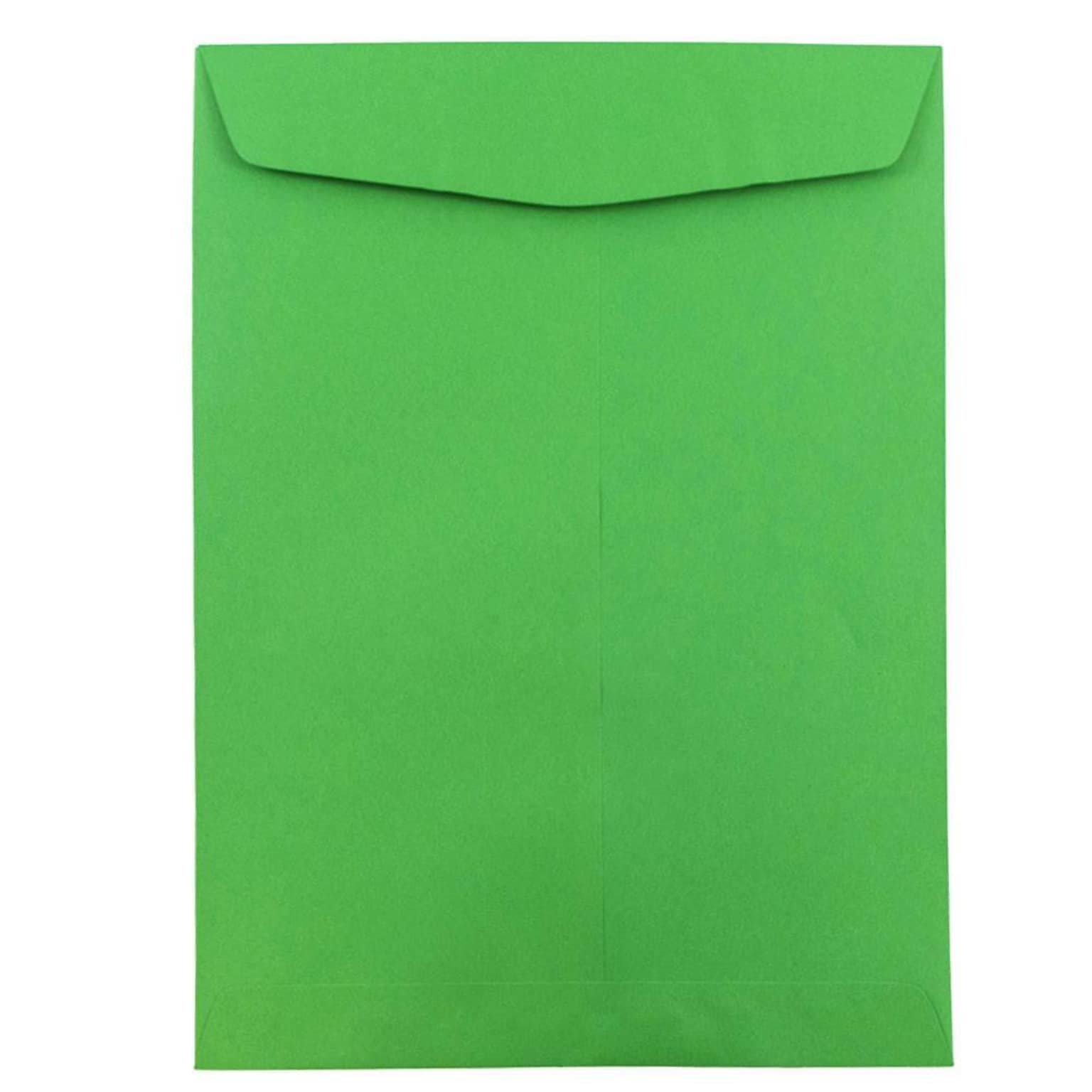 JAM Paper 9 x 12 Open End Catalog Colored Envelopes, Green Recycled, 10/Pack (80402B)