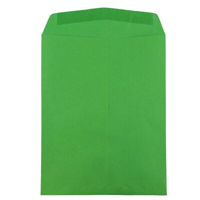 JAM Paper 9" x 12" Open End Catalog Colored Envelopes, Green Recycled, 10/Pack (80402B)