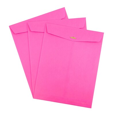 JAM Paper Open End Clasp #13 Catalog Envelope, 10" x 13", Fuchsia Pink, 100/Box (900909026)