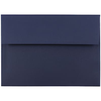 JAM Paper A7 Invitation Envelopes, 5.25 x 7.25, Navy Blue, 50/Pack (LEBA717I)