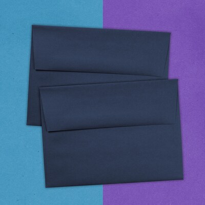 JAM Paper A7 Invitation Envelopes, 5.25 x 7.25, Navy Blue, 50/Pack (LEBA717I)