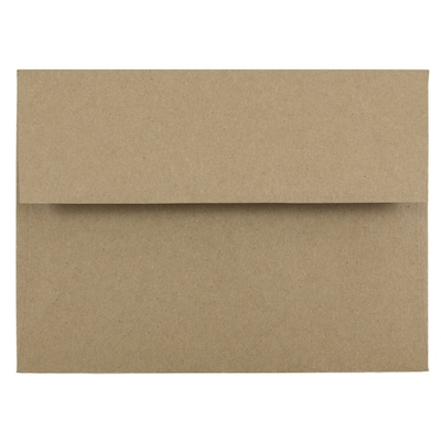 JAM Paper A6 Invitation Envelopes, 4.75 x 6.5, Brown Kraft Paper Bag, 50/Pack (LEKR650I)