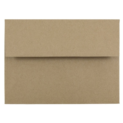 JAM Paper A6 Invitation Envelopes, 4.75 x 6.5, Brown Kraft Paper Bag, 25/Pack (LEKR650)