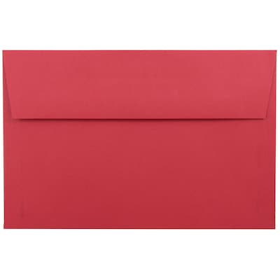 JAM Paper A9 Colored Invitation Envelopes, 5.75 x 8.75, Red Recycled, 25/Pack (14257)