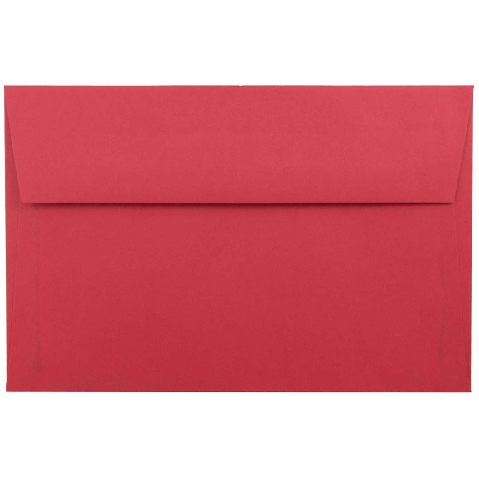 JAM Paper® A9 Colored Invitation Envelopes, 5.75 x 8.75, Red Recycled, 50/Pack (14257I)