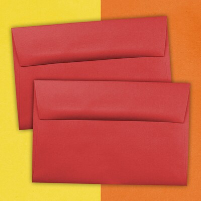 JAM Paper A9 Colored Invitation Envelopes, 5.75 x 8.75, Red Recycled, 25/Pack (14257)