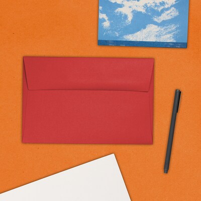 JAM Paper A9 Colored Invitation Envelopes, 5.75 x 8.75, Red Recycled, 50/Pack (14257I)