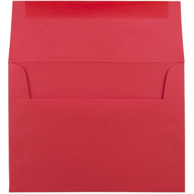 JAM Paper A6 Colored Invitation Envelopes, 4.75 x 6.5, Red Recycled, 25/Pack (67503)