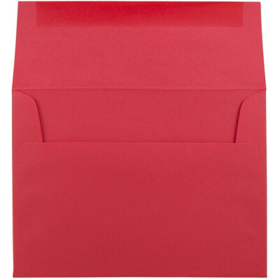 JAM Paper A6 Colored Invitation Envelopes, 4.75 x 6.5, Red Recycled, 50/Pack (67503I)