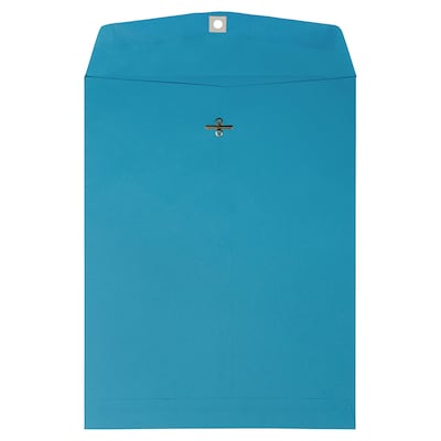 JAM Paper® 10 x 13 Open End Catalog Colored Envelopes with Clasp Closure, Blue Recycled, 10/Pack (87