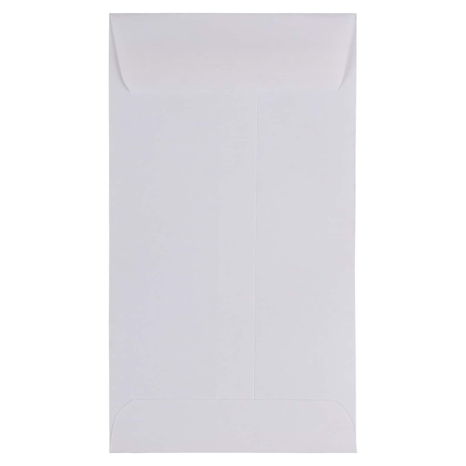 JAM Paper® #6 Coin Business Envelopes, 3.375 x 6, White, Bulk 250/Box (1623184H)