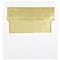 JAM Paper A7 Invitation Envelope, 5 1/4 x 7 1/4, White And Gold, 25/Pack (3243663)