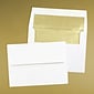 JAM Paper A7 Foil Lined Invitation Envelopes, 5.25 x 7.25, White with Gold Foil, 50/Pack (3243663I)