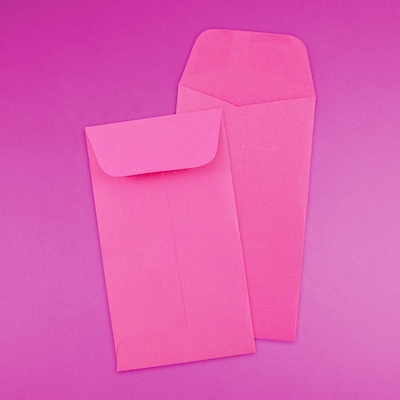 JAM Paper #5.5 Coin Business Colored Envelopes, 3.125 x 5.5, Ultra Fuchsia Pink, 50/Pack (356730545I)