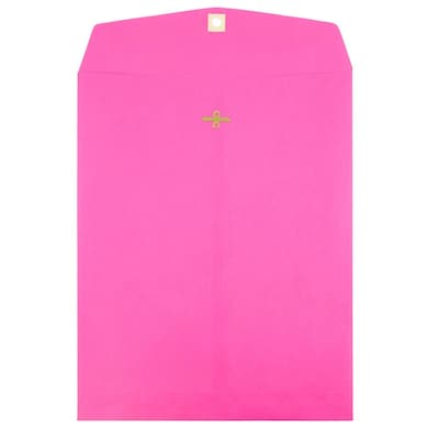 JAM Paper 10 x 13 Open End Catalog Colored Envelopes with Clasp Closure, Ultra Fuchsia Pink, 25/Pack