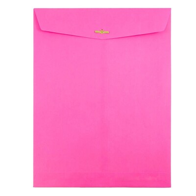 JAM Paper® 10 x 13 Open End Catalog Colored Envelopes with Clasp Closure, Ultra Fuchsia Pink, 50/Pac