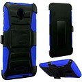 Insten Hard Dual Layer Plastic Silicone Case w/Holster For Alcatel One Touch Fierce 4 / Pop 4 Plus - Black/Blue