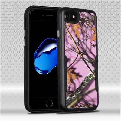 Insten Oak-Hunting Hard Dual Layer TPU Cover Case For Apple iPhone 7/ 8, Pink/Black