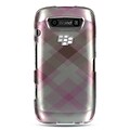 Insten Hard Rubber Case For BlackBerry Torch 9850/9860 - Pink/Silver