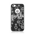 Insten Hard Crystal Skin Back Protective Case w/ Chrome Circle For Apple iPhone 5 / 5S - Square Black