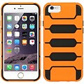 Insten Hard Dual Layer Rubber Silicone Case for Apple iPhone 6 / 6s - Black/Orange