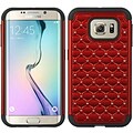 Insten Hybrid Studded Diamond Bling Shockproof Case Cover For Samsung Galaxy S6 Edge - Red/Black