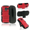 Insten For Samsung T599 Galaxy Exhibit Side Stand Cover With Holster Premium Case Black/Red