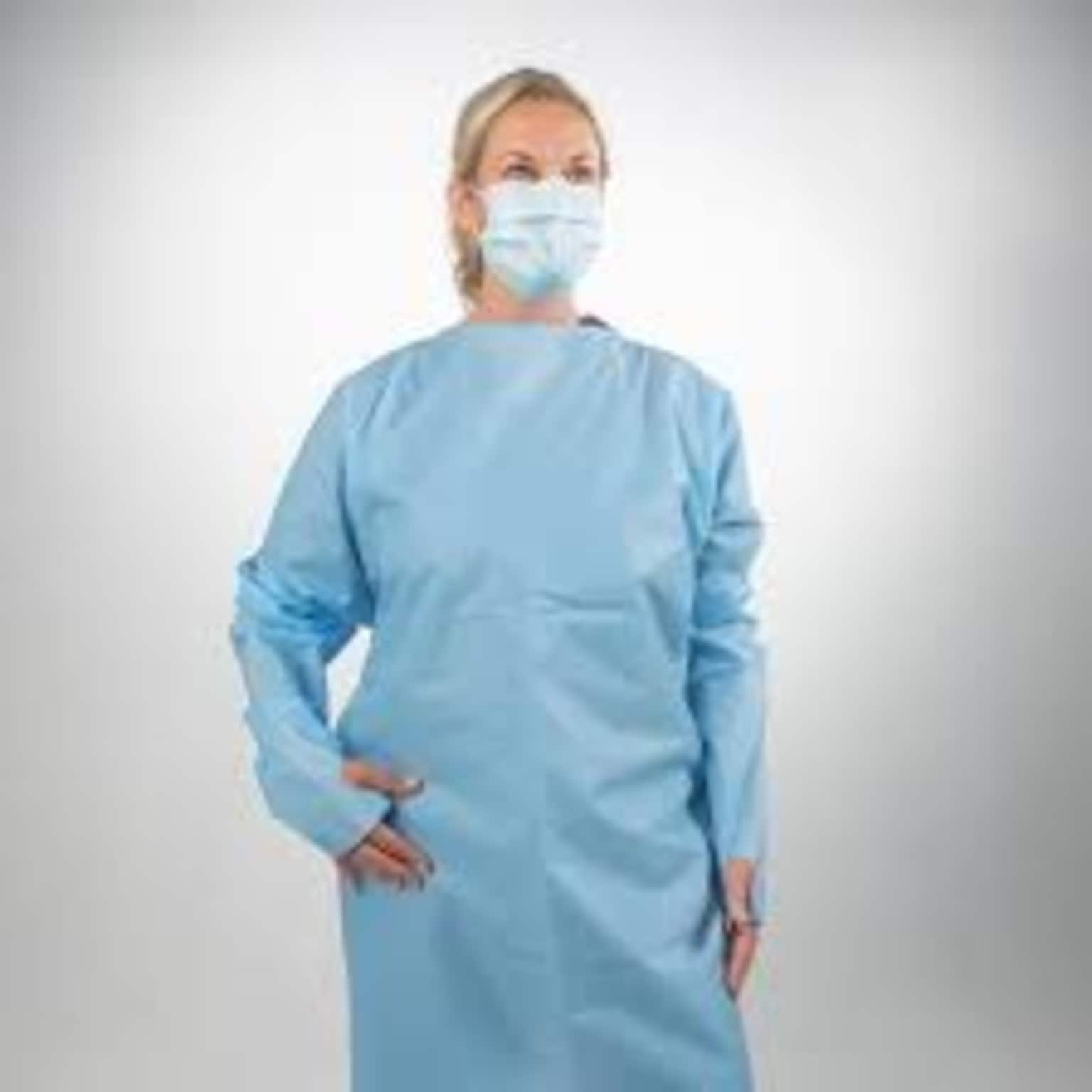 TIDIShield AAMI Level 2 Medical Polyethylene Protective Gowns, Universal Size, Blue, 75/Carton (8576A)