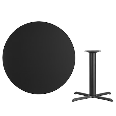 Flash Furniture 42 Laminate Round Table Top, Black w/33 x 33 Table-Height Base (XURD42BKT3333)