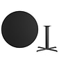 Flash Furniture 42'' Laminate Round Table Top, Black w/33'' x 33'' Table-Height Base (XURD42BKT3333)