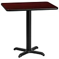 Flash Furniture 24x30 Rectangular Laminate Table Top, Mahogany w/22x22 Table-Height Base
