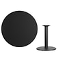 Flash Furniture 42'' Laminate Round Table Top, Black w/24'' Round Table-Height Base (XURD42BKTR24)