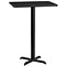 Flash Furniture 24x30 Laminate Rectangular Table Top, Black w/22x22 Bar Height Table Base (X