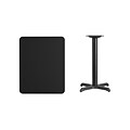 Flash Furniture 24x30 Laminate Rectangular Table Top, Black w/22x22 Table-Height Base (XUBK2430T2222)
