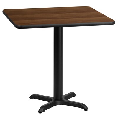 Flash Furniture 24 Square Laminate Table Top, Walnut w/22x22 Table Height Base (XUWA2424T2222)