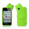 Insten High-End Cat Design Silicone Skin Back Gel Soft Case Cover For Apple iPhone 4 / 4S - Green