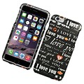Insten Love You Hard Rubber Cover Case for iPhone 6s Plus / 6 Plus - Black/White