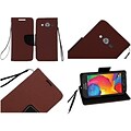 Insten Flip Leather Fabric Case Lanyard w/stand For Samsung Galaxy Avant - Brown