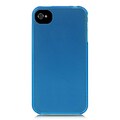 Insten Crystal Skin Tinted Silicone Back Gel Soft Case Cover For Apple iPhone 4 / 4S - Blue