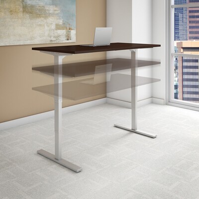 Bush Business Furniture Move 80 Series 60"W Electric Height Adjustable Standing Desk, White (HAT6030WHK)