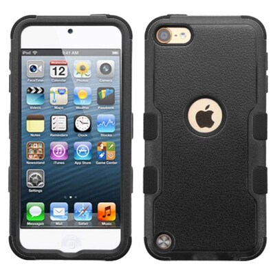 Insten Tuff Hard Dual Layer Rubber Silicone Cover Case For iPod Touch 6 6th Gen / 5 5th Gen - Black