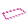 Insten Rubber Bumper Case For Apple iPhone 5S 5 - White/Hot Pink