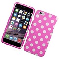 Insten Polka Dots Hard Rubber Cover Case for iPhone 6s Plus / 6 Plus - Pink/White