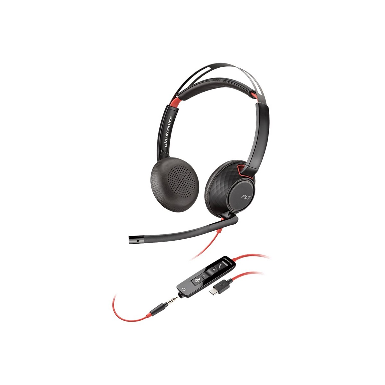 Poly Blackwire 5220 Stereo Computer On Ear Headset, USB-C, Black (805H3A6)