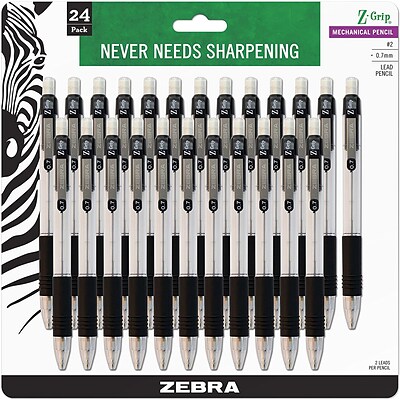 Zebra Z-Grip Mechanical Pencils, 0.7mm, No. 2 Lead, 24/Pack (15241)