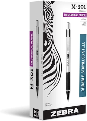 Zebra M-301 Mechanical Pencil, 0.5mm, #2 Medium Lead, Dozen (ZEB54010)