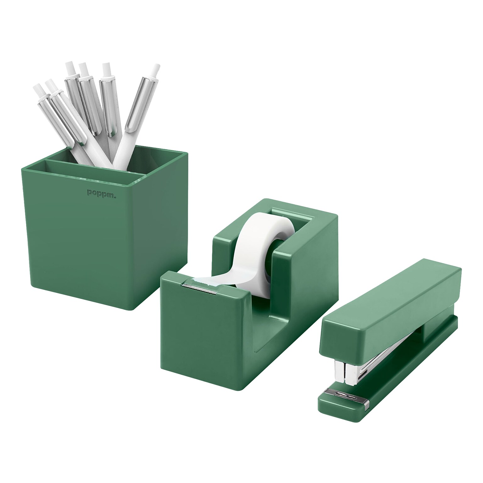 Poppin 4-Piece Starter Set, ABS Plastic, Sage (107138)